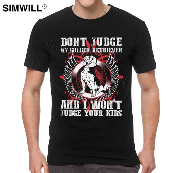 

retro golden retriever t shirts men print short sleeves 100% cotton tees round neck pet dog lover slim fit summer t-shirt