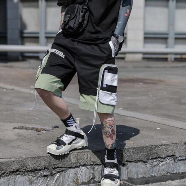 

popular logo cargo pants summer 2020 new teen big pocket casual five-minute pants street hip hop fitness jogging cargo, White;black