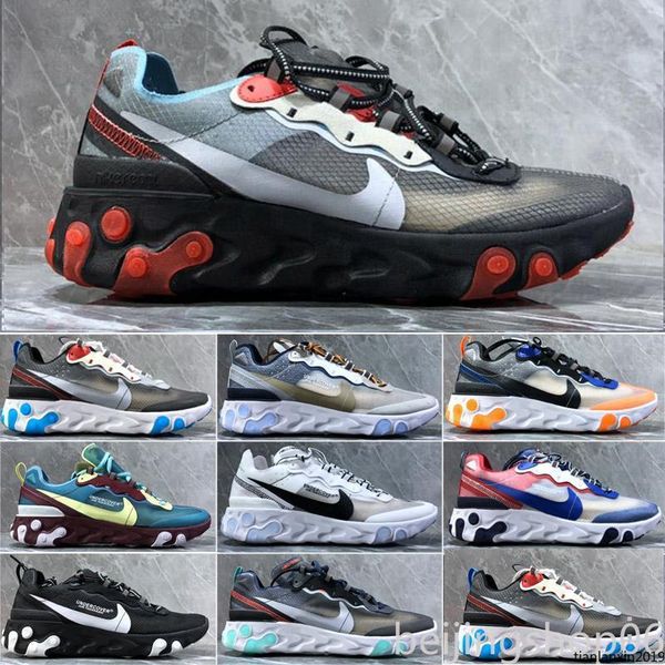 

classic women men running shoes react vision element 87 solar red total orange anthracite womens mens fashion outdoor sneakers t19