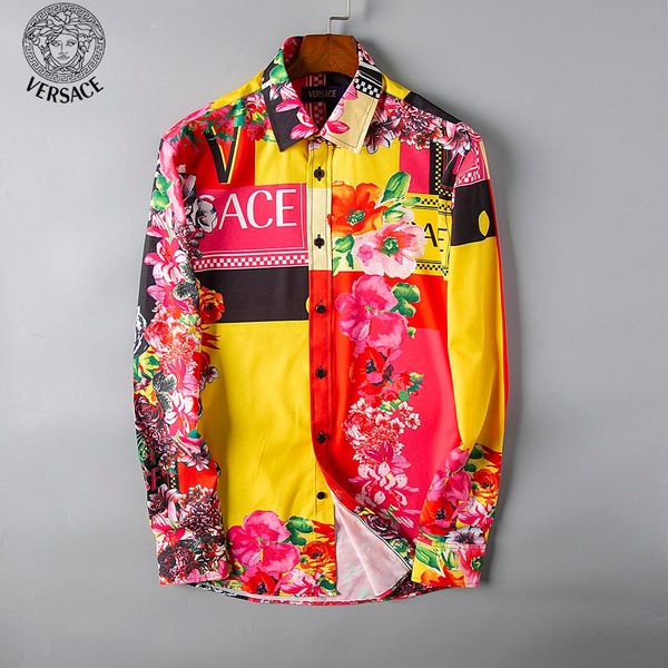 

luxury mens designer bur medusa shirts firmate business dress shirts fashion casual brand shirt print slim shirt l and v guc 155, White;black