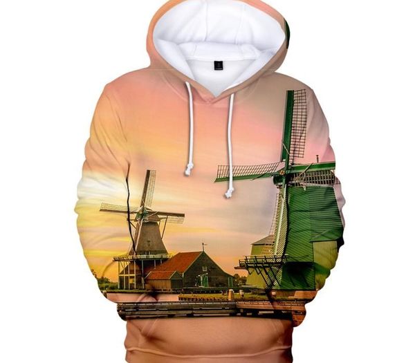 

2020 new coconut tree beach 3d hoodies men women sweatshirt casual harajuku sweatshirt hooded oversized men's pullover, Black