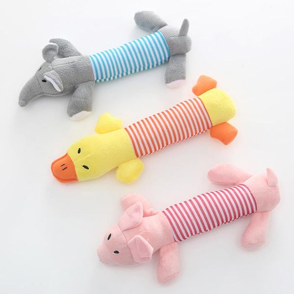 

popular cute pet dog cat play stuffed animals toys funny fleece durability plush fit for all pets elephant duck pig gift toy