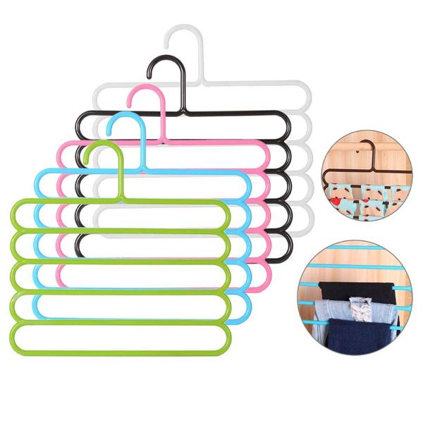 

5 layers non-slip multifunctional clothes hangers pants storage hangers cloth rack multilayer storage scarf tie rack hanger 1pc