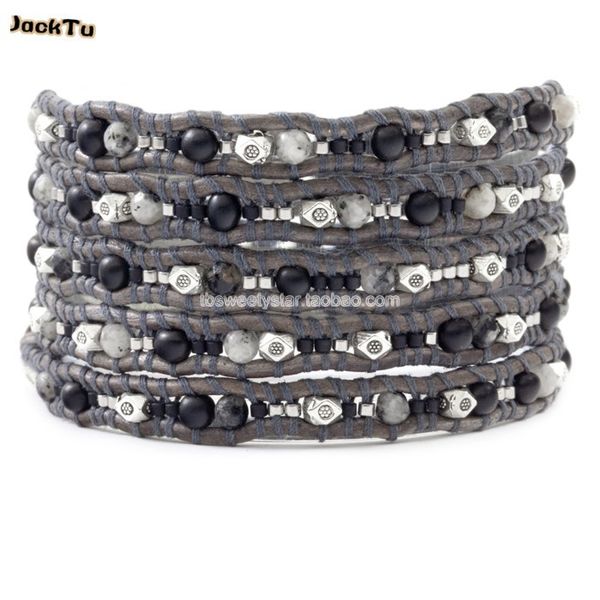 

jtjacktu frosted onyx seed beads bracelet sports alloy metal bracelet, Golden;silver