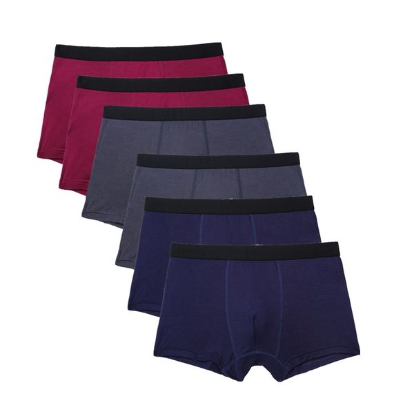 

boxer men solid bamboo fiber breathable comfortable underwear man boxers super-elastic shorts black underpants male panties gay, Black;white