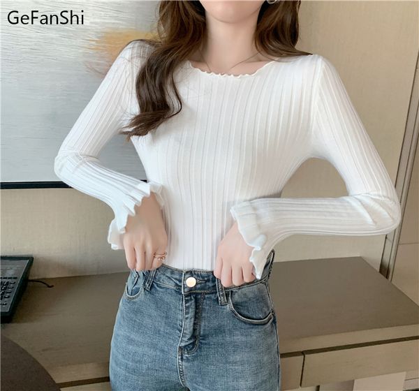

new arrival spring autumn fashion o-neck botton pullovers knitted ladies sweater women's solid slim long sleeve top, White;black