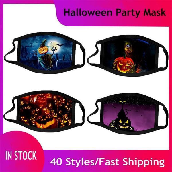 

3d printed designer halloween party masks costume cosplay adults kids anime joking masks 40 styles facemasks fy9184, Black