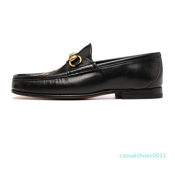 

gublack cowhide bee embroidered metal horse buckle men's oxford shoes c11, Black