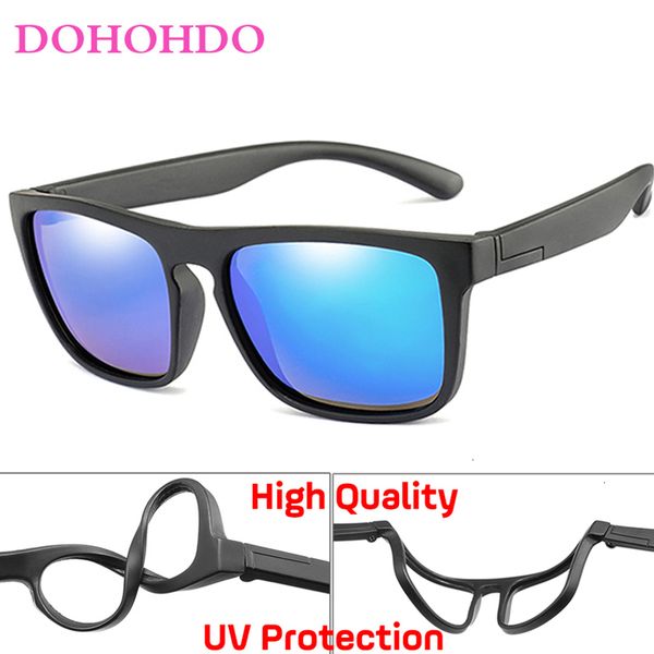 

dohohdo 2020 new sunglasses kids polarized children eyeglasses tac tr90 flexible safety frame shades for boy girl, White;black