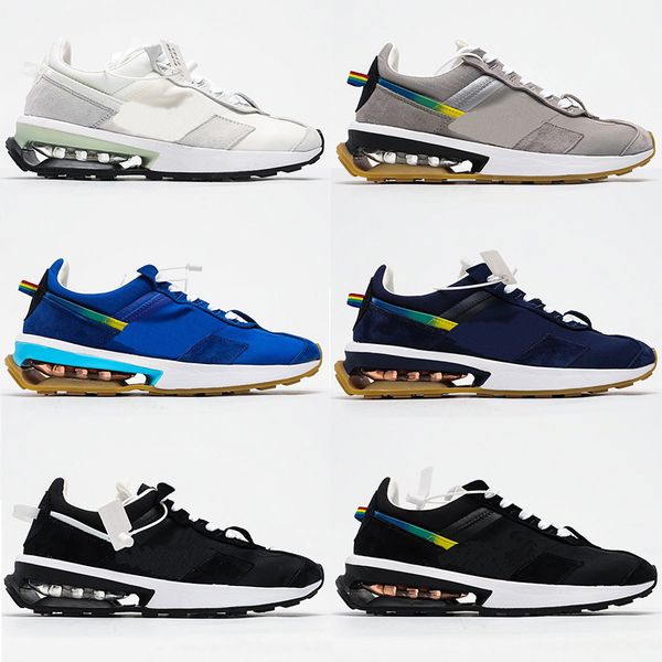 

new pre-day mens running shoes black white pre day be true rainbow blue cool grey nylon waffle men women trainers sports sneaker 36-45