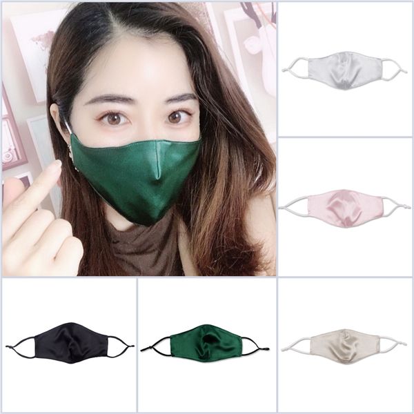 

50pcs dhl ultra-thin 19mm double-layer silk mask 100% mulberry silk sunscreen dustproof anti-allergic mask for lady