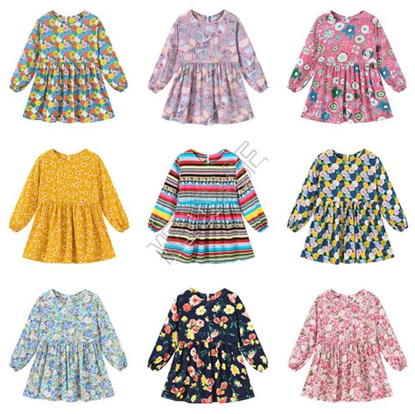 

selling baby girl dress 2020 spring fashion girls princess dresses cute one piece dress flora stripe printed clothing d82005, Black;gray