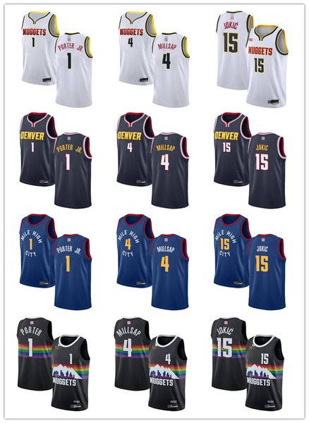 

mensÂ womensÂ youth denver nuggets 1 michael porter jr. 4 paul millsap 15 nikola jokic white custom basketballÂ jerseys, Black;red
