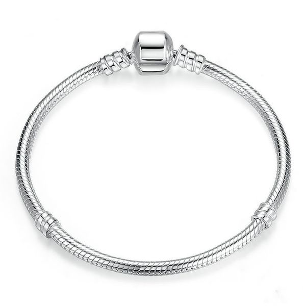 

trendy silver color bracelet for women diy bracelet charm chain silver plated jewelry wholesale dropshipping, Black