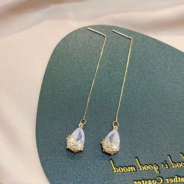 

dangle & chandelier bacolod rose gold water drop beauty earrings for women cubic zirconia luxury jewelry accessories wedding engagement, Silver