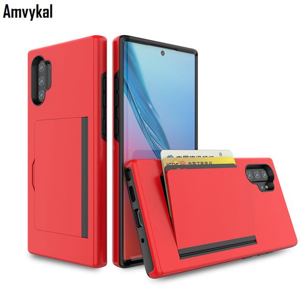

pc+tpu hybrid flip case armor shockproof wallet cases for samsung galaxy a10e note 10 plus note10 case card holder cover