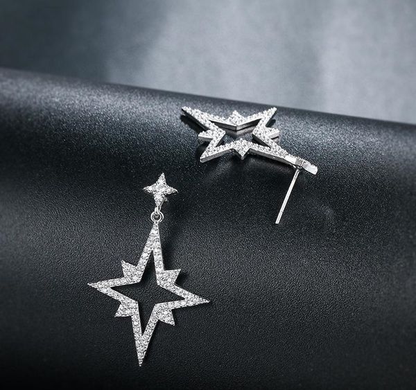 

two feather leaf climber stud earrings cubic zirconia for women girls wedding party gifts01, Golden;silver