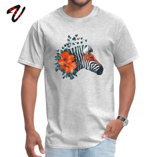 

fashion zebra t-shirt new men tshirt animal flower art designer tees slim fit clothing africa safari style camiseta