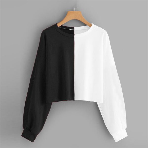 

womens sweatshirt hoodies for girls solid color hooded long sleeved winter short pullover hooded blouse, Black