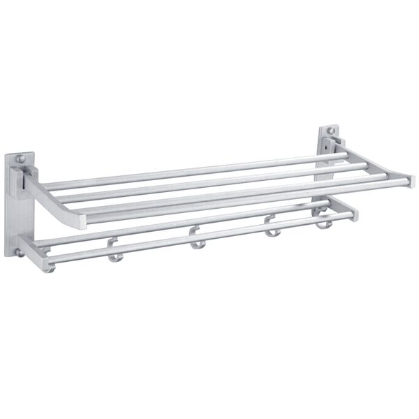 

towel rack double layer 5 hooks wall mounted stable bathroom kitchen bedroom