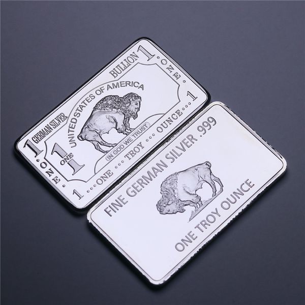

50pcs/lot 1oz "american buffalo" german silver bullion art bar