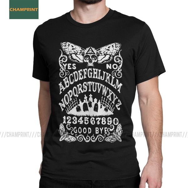 

death head moth ouija board t-shirts men cotton t shirt witch death goth scary witchcraft oracle paranormal short sleeve tees