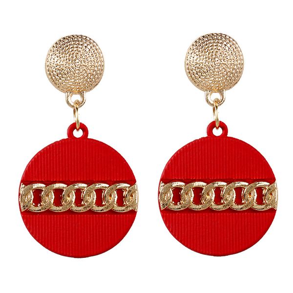 

dangle & chandelier fashion exaggerated earrings alloy spray paint female boho round chain personality gift, Silver