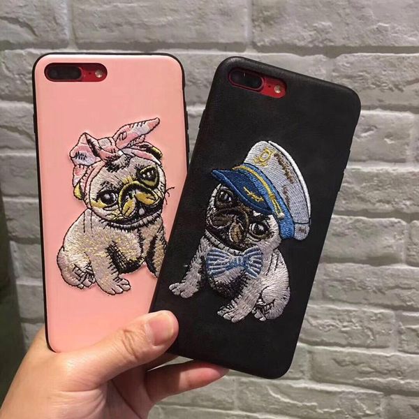 

cgjxscute 3d embroidery dog teddy pet cover case for iphone x 6s 7 8 plus soft phone case for iphone xs max xr