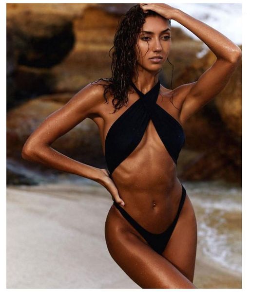 

female clothing female designer bikinis solid color panelled backless high waist one piece womens swimwear casual, White;black