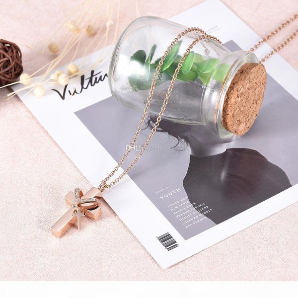 

crystal double cross ashes keepsake memorial jewelry stainless steel ashes keepsake cremation urn necklace, Silver