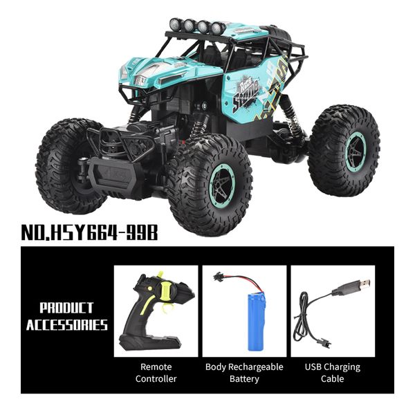 

1:16 4wd rc car 2.4g remote control off road climbing vehicle power drive trucks model high speed boys toys children gift