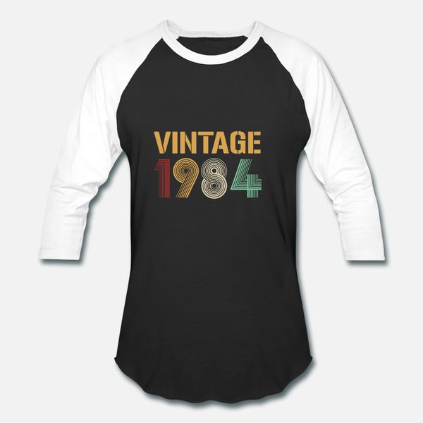 

happy 35th birthday vintage since 1984 70s retro t shirt men customize cotton plus size 3xl fit sunlight comical summer normal shirt, White;black