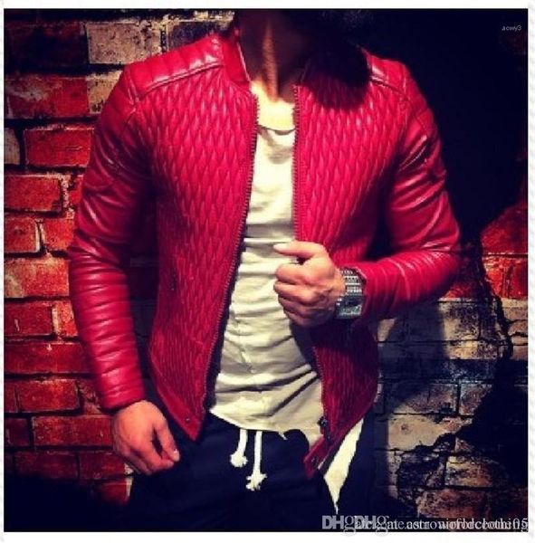 

leather jackets fashion men autumn winter slim fit motorcycle jackets casual outwear coats men designer pu, Black