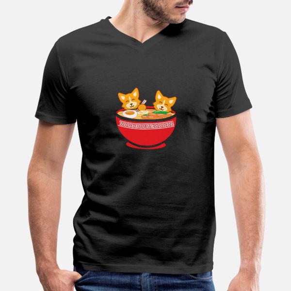 

kawaii японский аниме-корги собака смешные ramen подарочные тенниска мужчин печать с коротким рукавом o шеи outfit симпатичные юмор весна ур