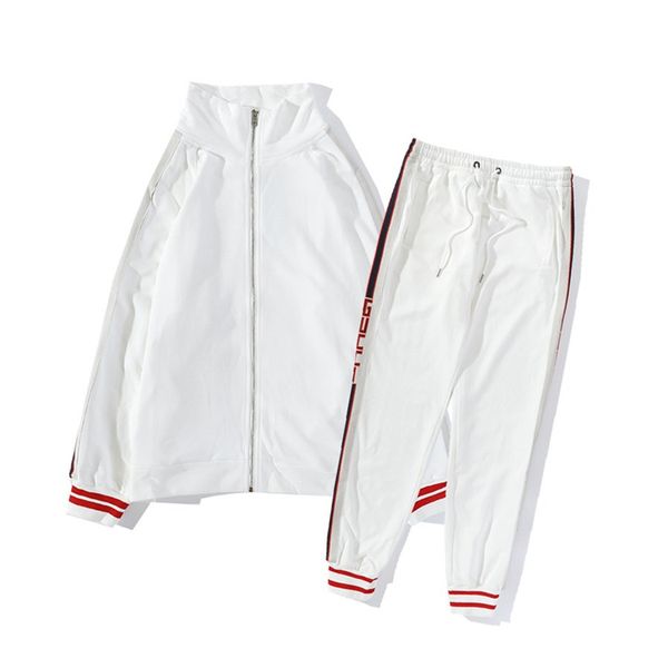 

2020 autumn winter zipper tracksuits jogging suit men fashion letter pattern printed jacket pant sportwear sets mens designer jogger suits, Gray