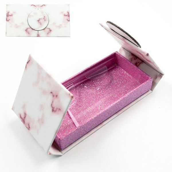 

yiowio clamshell style mink eyelash packing paper case box nice lashes package case logo label printing available