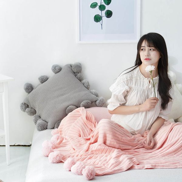 

blankets nordic style summer travel knitted tassel bedding blanket home couch throw for car airplane office quilt comforter