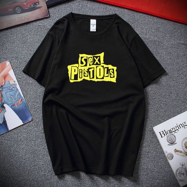 

new summer fashion streetwear men tshirt punk rock pistols t shirt for men cotton short sleeve o neck t-shirt