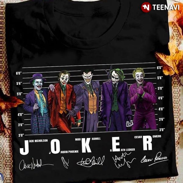 

men t shirt joker jack nicholson joaquin phoenix mark hamill heath ledger cesar romero halloween women tshirts