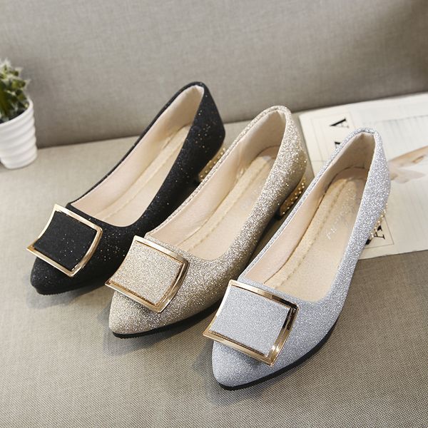 

женщины квартиры 2020 новая весна лето обувь женские туфли блестки chaussures femme повседневный мокасины балета плоские туфли nvx172, Black