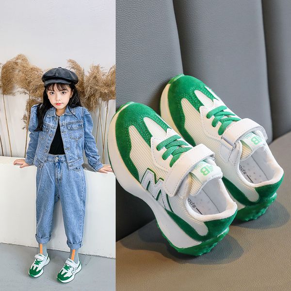 

kids flat 2020 autumn boys fashion casual trainers toddlers brand sport sneakers baby girls breathable running shoes children, Black