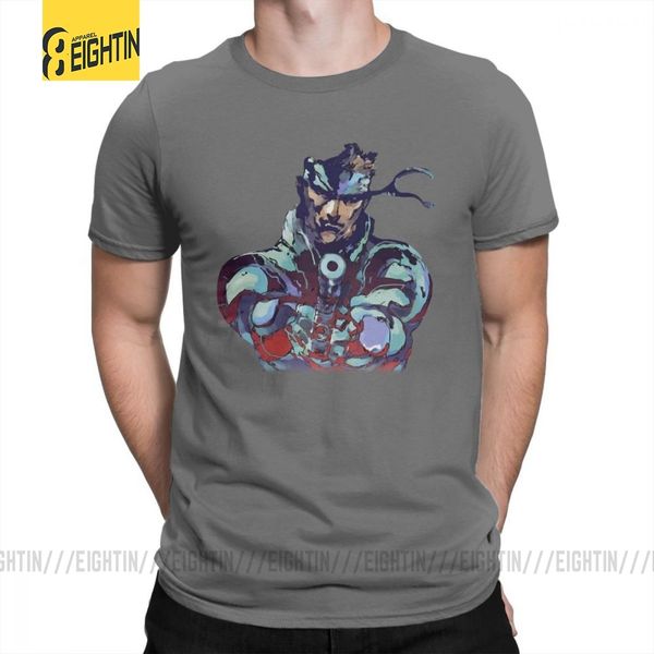 

metal gear solid snake t-shirt men короткого рукав новизна tee shirt crew neck 100% хлопок одежда дышащих футболки