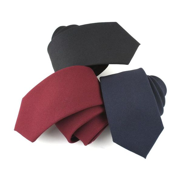 

men 's tie , solid color 7 cm polyester staining plain tie narrow version scrunchie scarf gifts, Black;gray