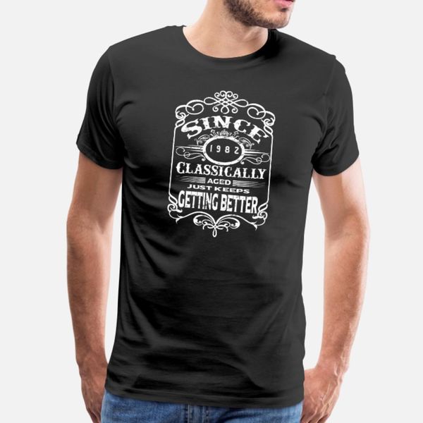 

1982 vintage тенниски мужчин пользовательские маек o-образный вырез одежда fit аутентичные spring outfit рубашка, White;black