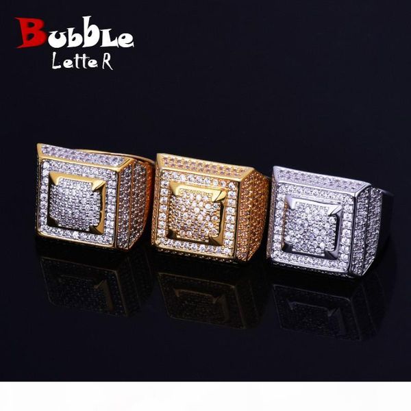 

кольца золото цвет медь материал замороженный полный cz хип-хоп кольца мода hip-hop размер ювелирных изделий 7-12, Silver