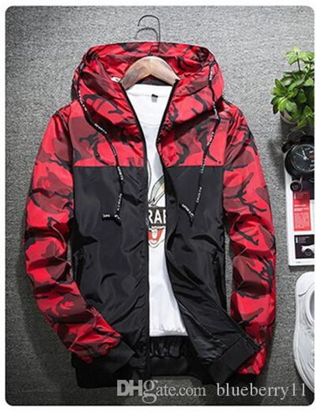 

autumn camouflage jackets men fashion hooded bomber coat slim fit male windbreaker casual brand clothing outerwear m-2xl, Black;brown