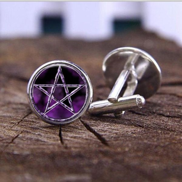 

quality jewelry handmade cufflink japan cufflinks cuff purple links wiccan glass fashion mens charms high suteyi pentagram sefbo whole2019, Gray