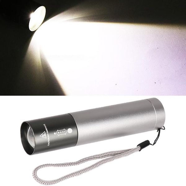 

t6 mini portable adjustable rechargeable outdoor 3 gears for camping the t6 with usb output port, Silver