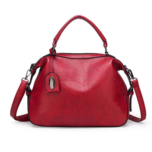 

2020 vintage red women leather handbags luxury designer shoulder bags brand crossbody bags for women bolso mujer