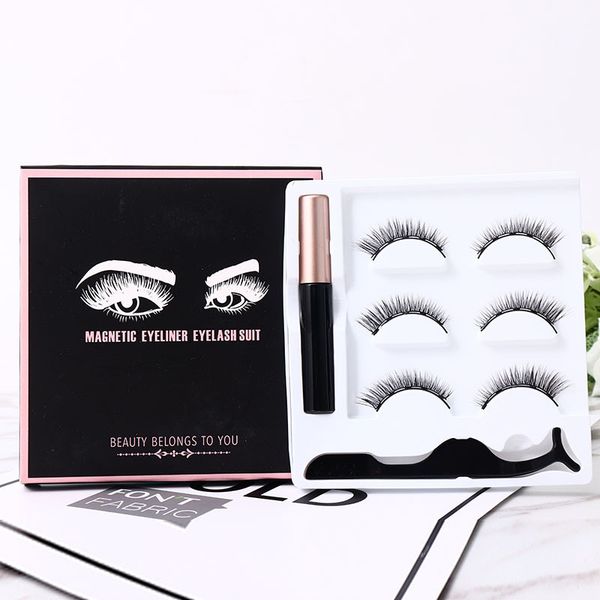 

false eyelashes magnetic eyeliner eyelash curler set5 magnet natural long with